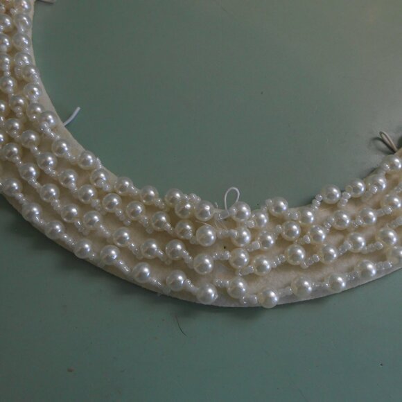 Vintage Ivory Lace Collar & Beaded Neck Collar Dress Sweater Accessory - Picture 7 of 11